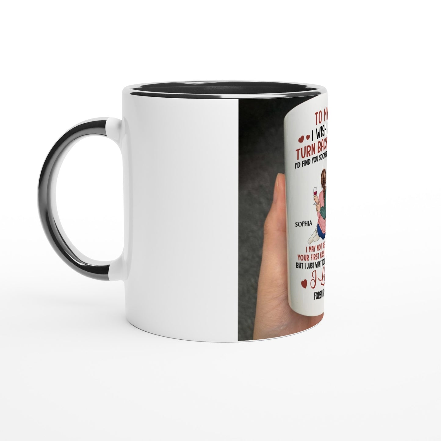 White 11oz Ceramic Mug with Color Inside